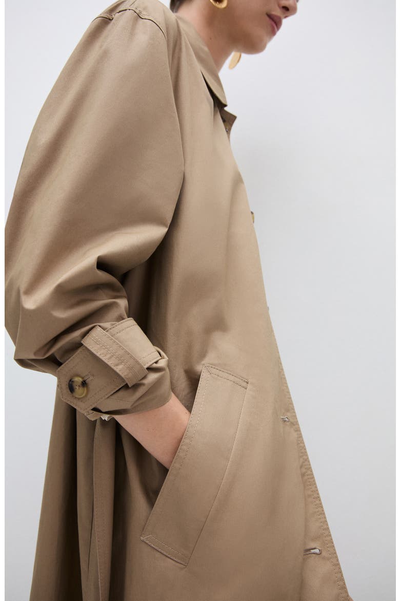 Cotton Twill Trench Coat, Alternate, color, BEIGE