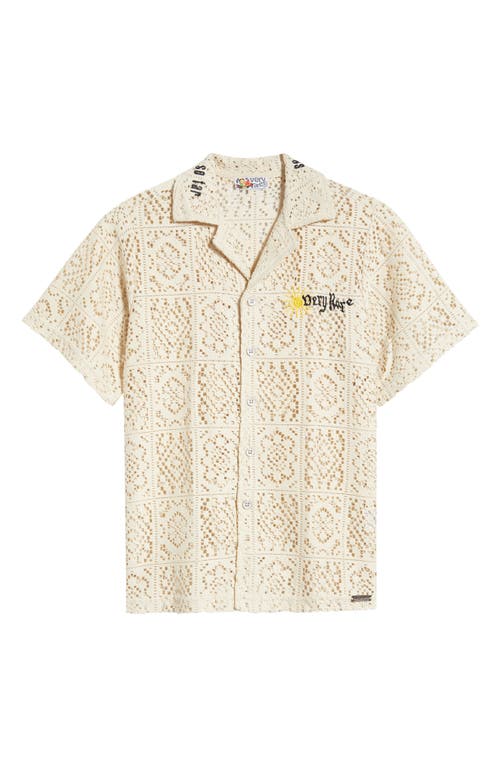 Veryrare Solar Crochet Camp Shirt In Neutral
