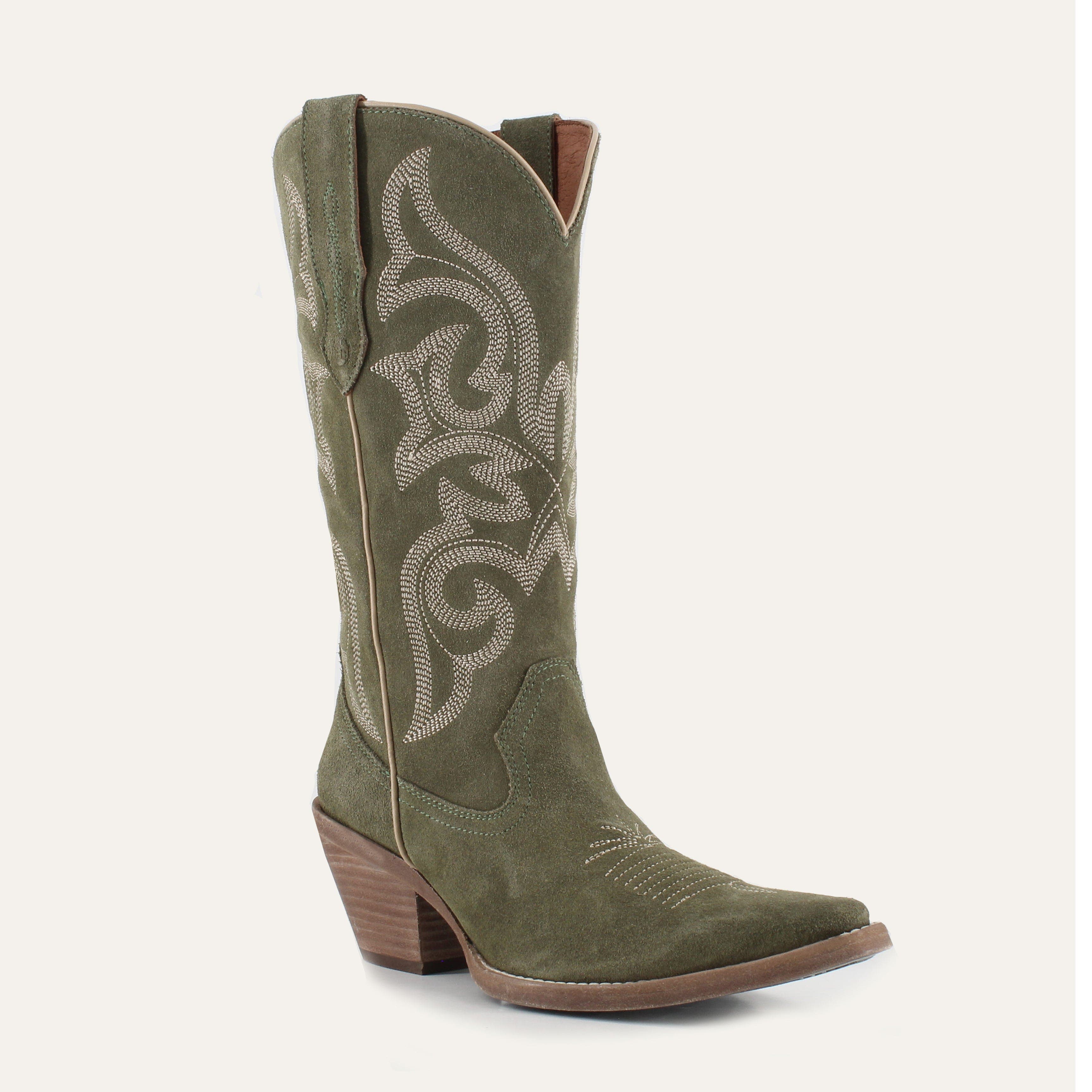 Buck & Brana Tessa Leather Boots, Alternate, color, Olive