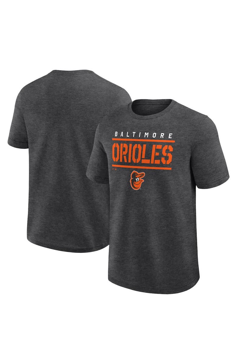 FANATICS Men's Fanatics Heather Charcoal Baltimore Orioles Top Notch T-Shirt, Alternate, color, Heather Charcoal
