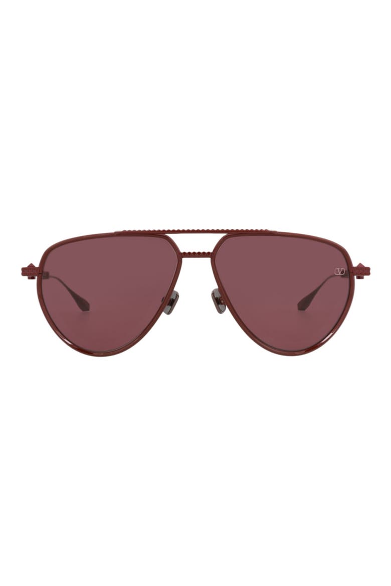 V-Stud II 59mm Aviator Sunglasses, Main, color, BORDEAUX BORDEAUX BORDEAUX
