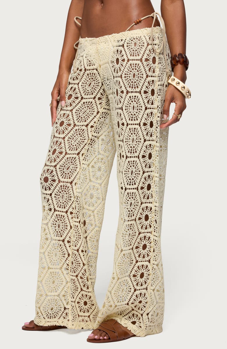 EDIKTED Amrita Baggy Open Stitch Pants, Alternate, color,