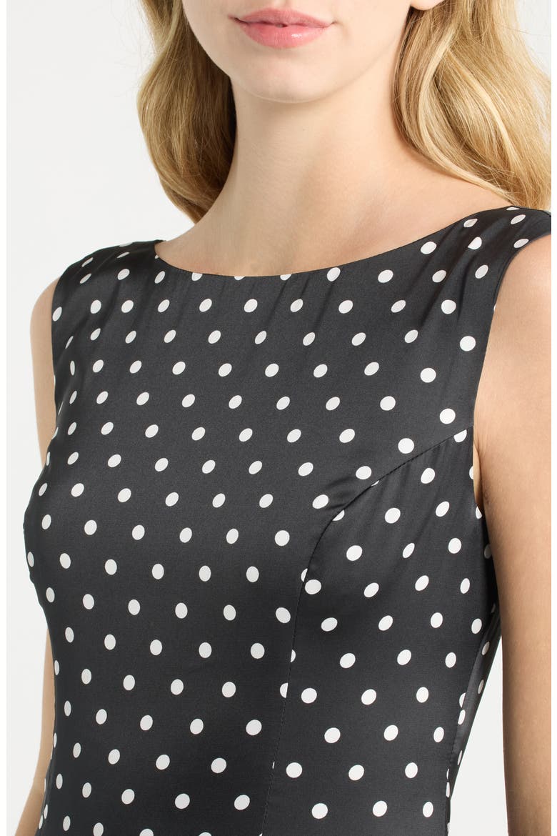 Renee Polka Dot Midi Dress, Alternate, color, BLACK/ WHITE