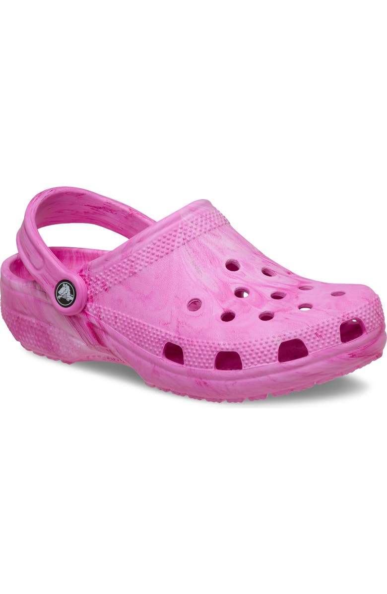 CROCS Kids' Classic Marbled Clog, Main, color, Pink Swirl