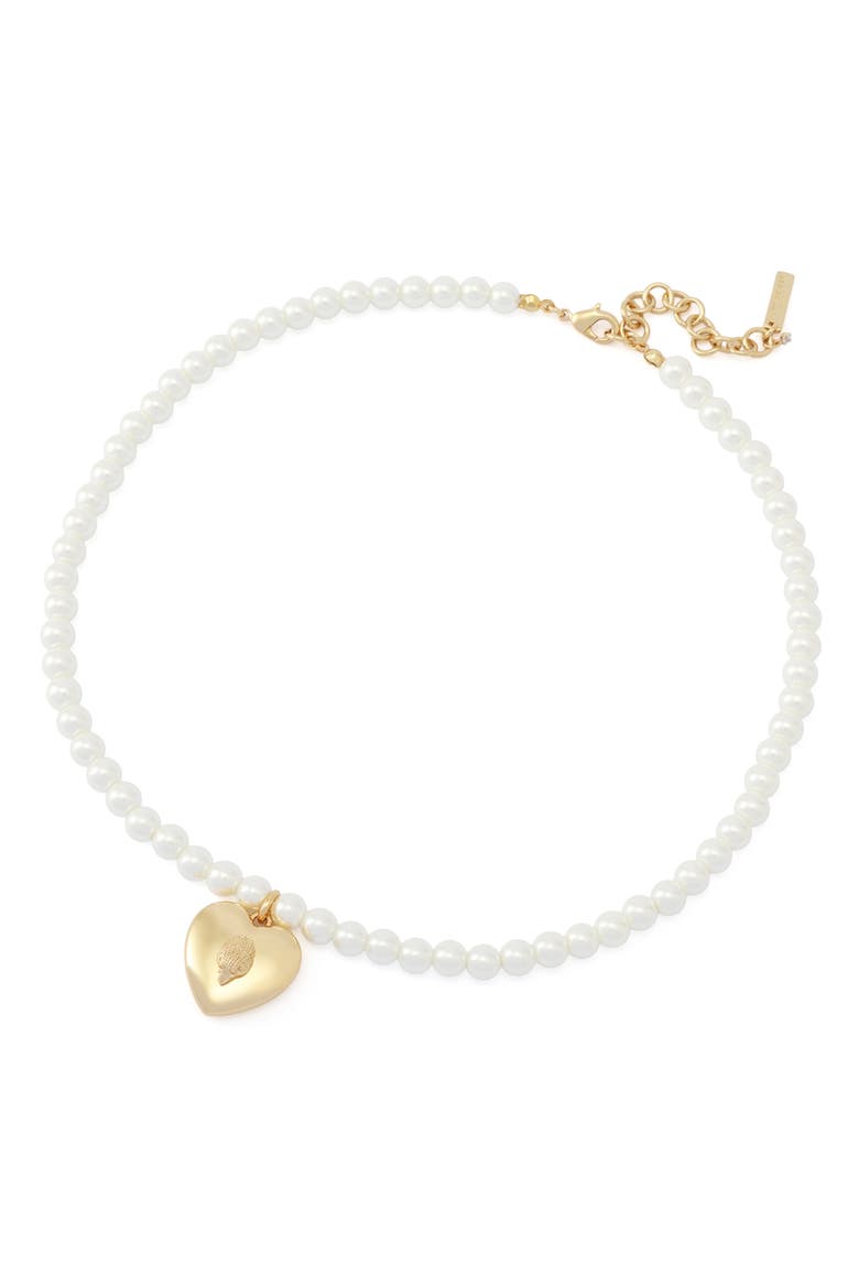 Faux Pearl Eagle Pendant Necklace, Alternate, color, GOLD/ PEARL