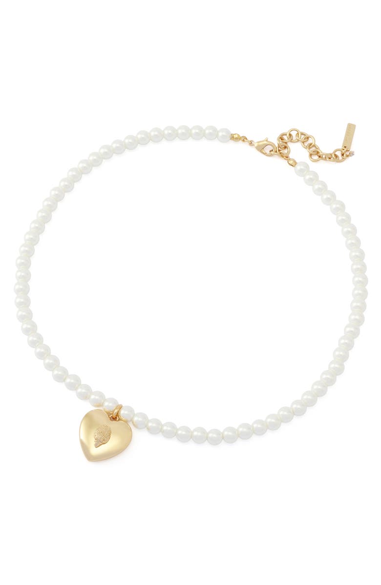 Kurt Geiger London Faux Pearl Eagle Pendant Necklace, Alternate, color, Gold/ Pearl