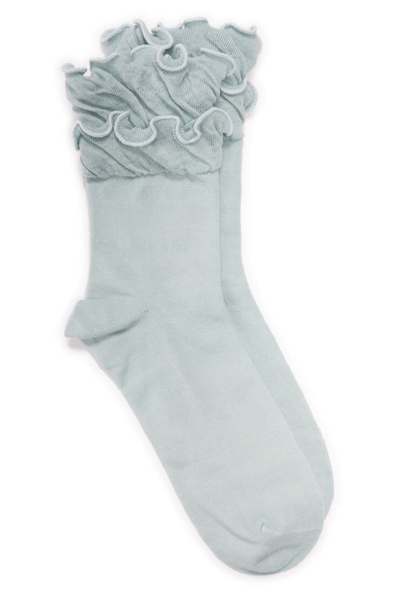 Ruffle Crew Socks, Alternate, color, GARDEN FROST