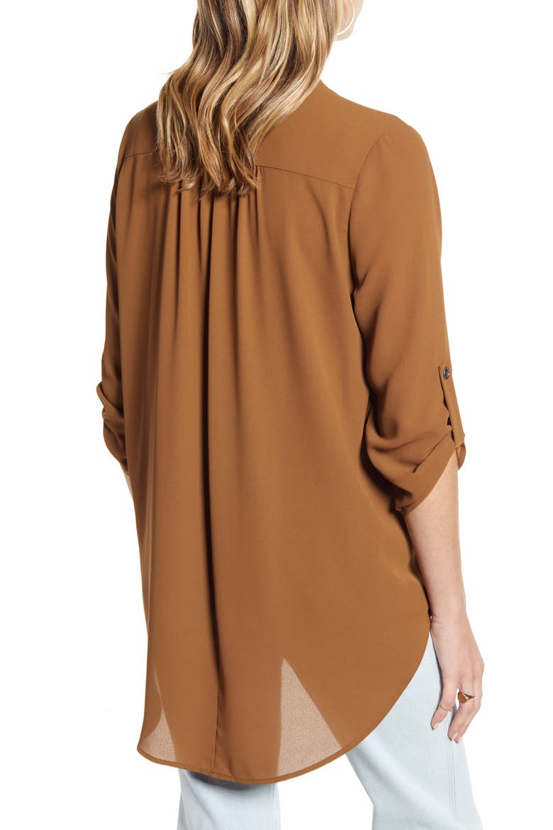Perfect Henley Tunic, Alternate, color, BROWN