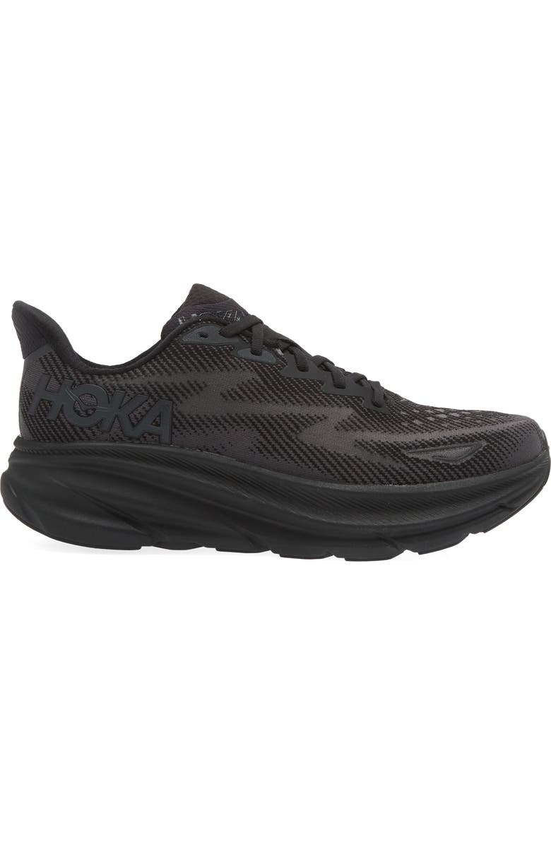 HOKA Clifton 9 Running Shoe, Alternate, color, Black / Black