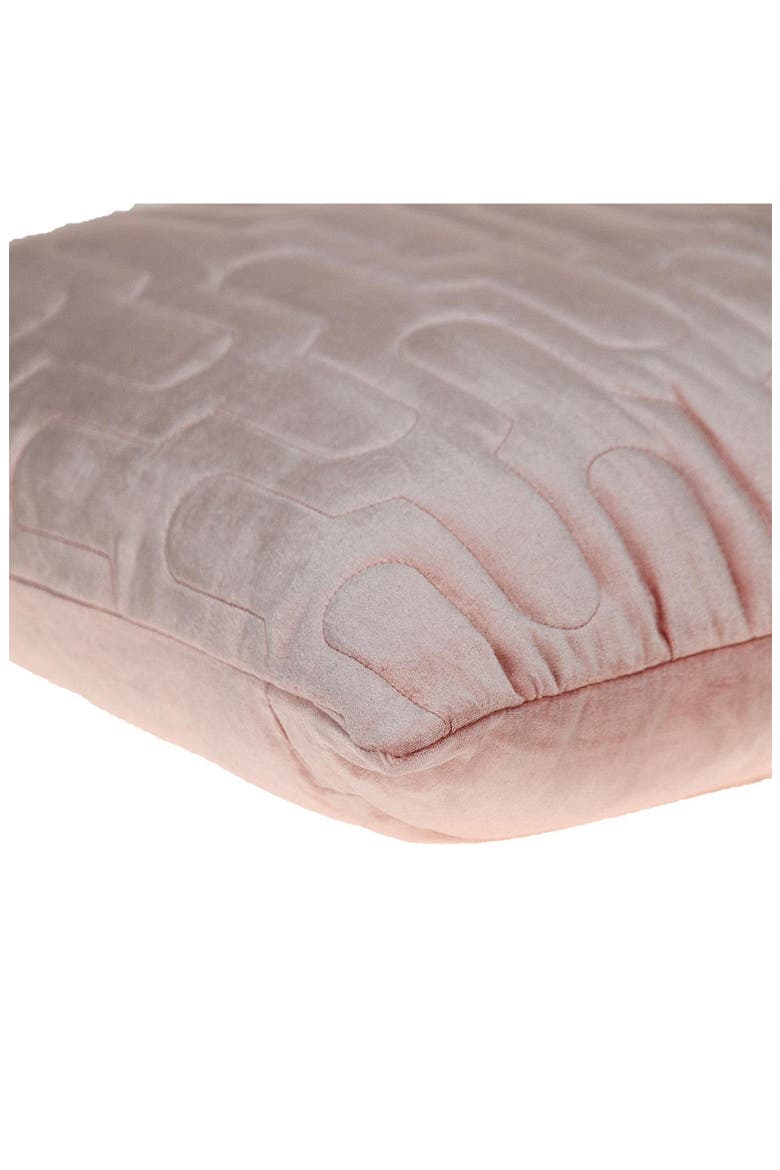 Basil Quilted Velvet Throw Pillow, Alternate, color, PINK
