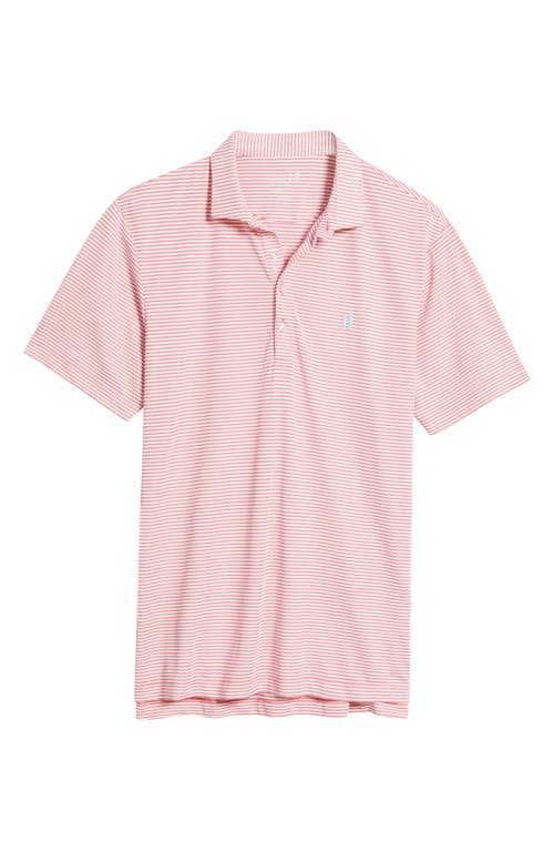 Johnnie-o Dru Stripe Performance Polo In Pink