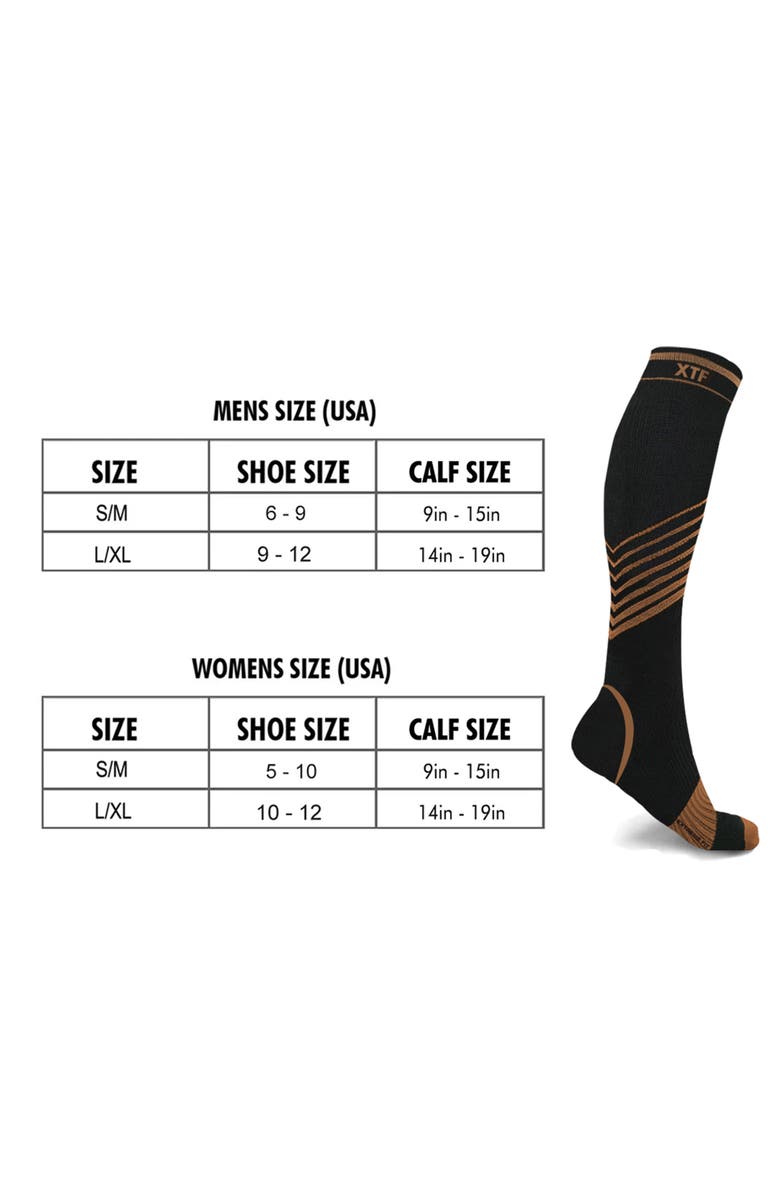 EXTREME FIT Pack of 6 Copper Infused Knee High Socks, Alternate, color, Black/ Brown