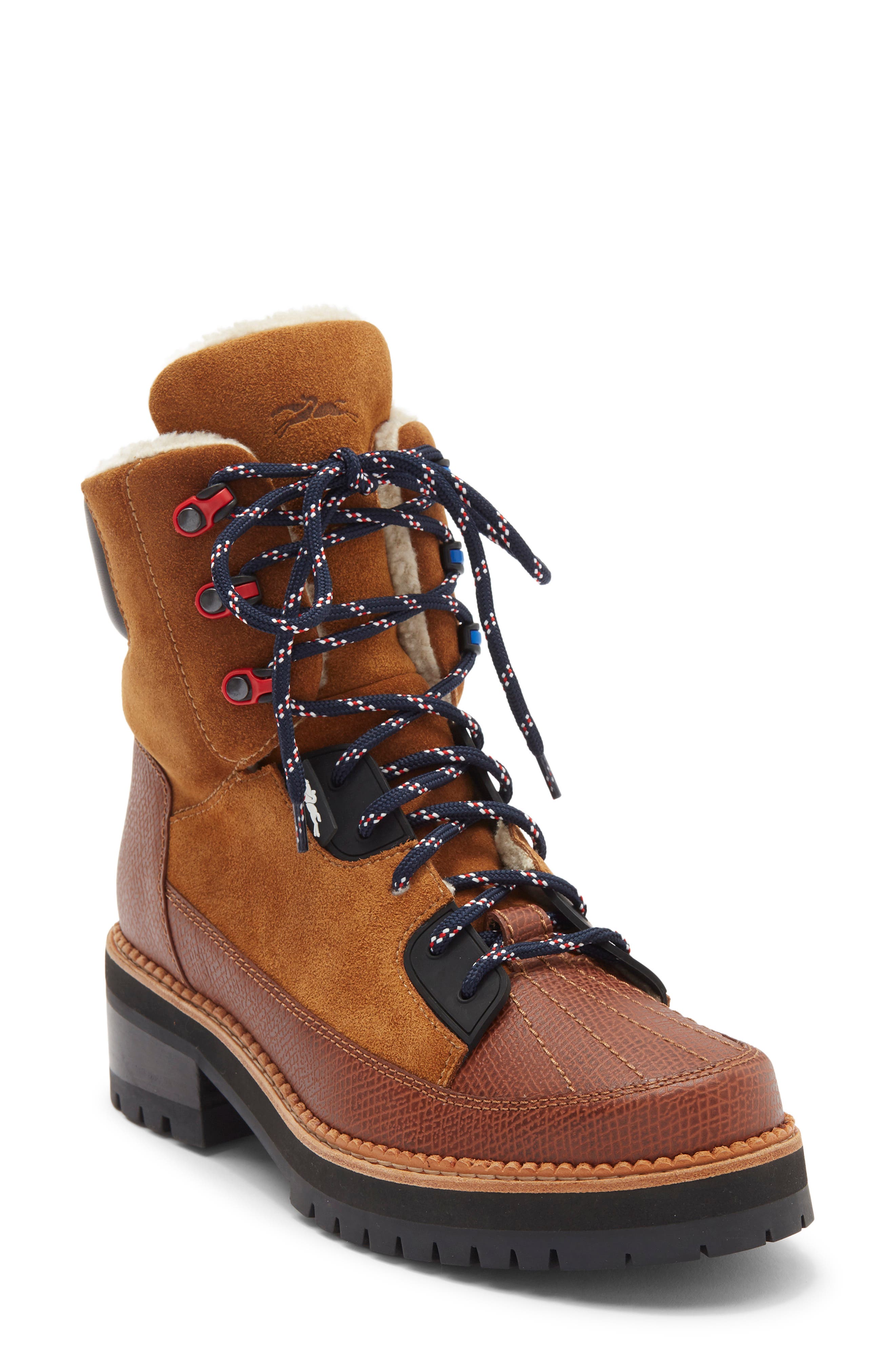 Longchamp Faux Shearling Lined Hiker Boot