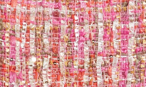Vince Camuto Pleat Detail Bouclé Dress In Pink Multi