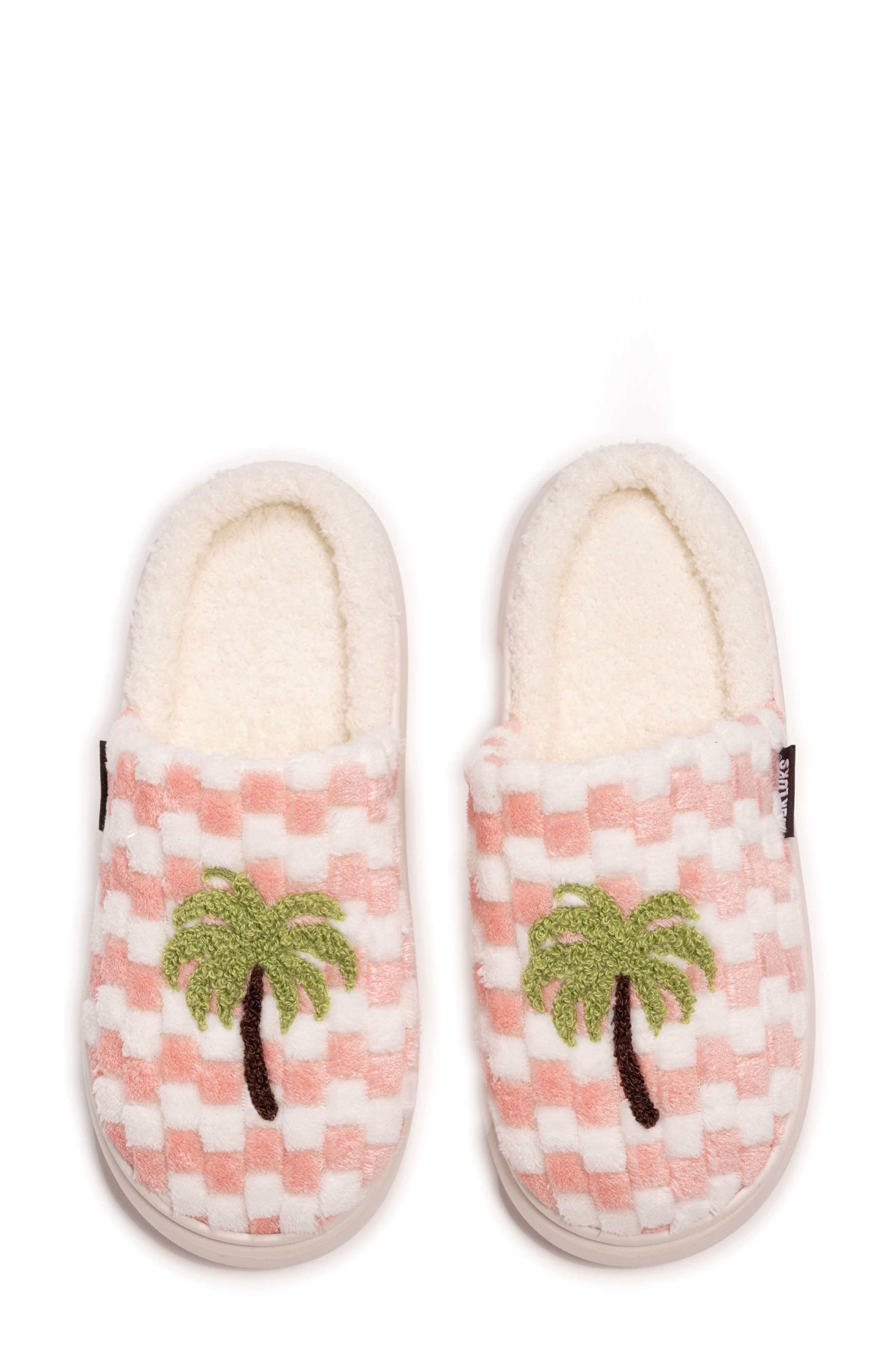 Joss Faux Shearling Lined Slipper, Alternate, color, PINK PALM TREE