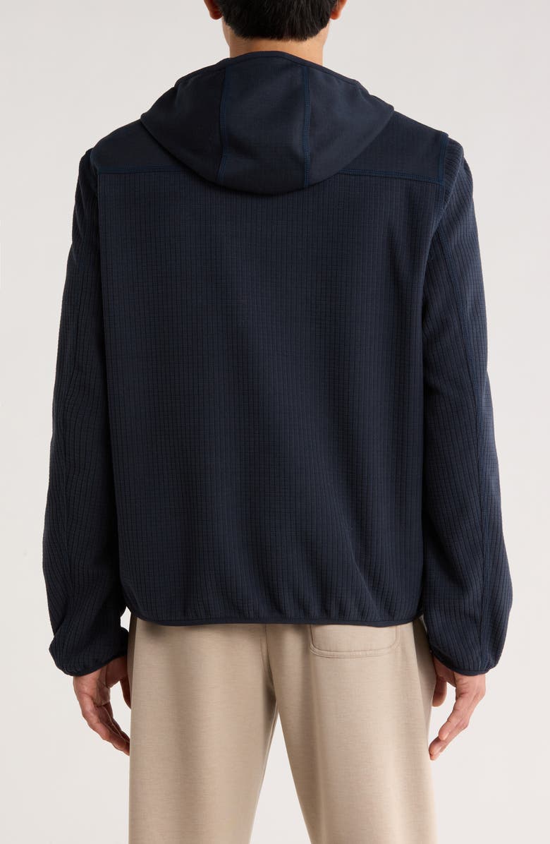 Zella Full Zip Grid Fleece Jacket, Alternate, color, Navy Eclipse