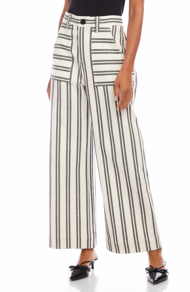 FIFTEEN TWENTY Rylee Wide Leg Crop Pants, Main, color, Stripe