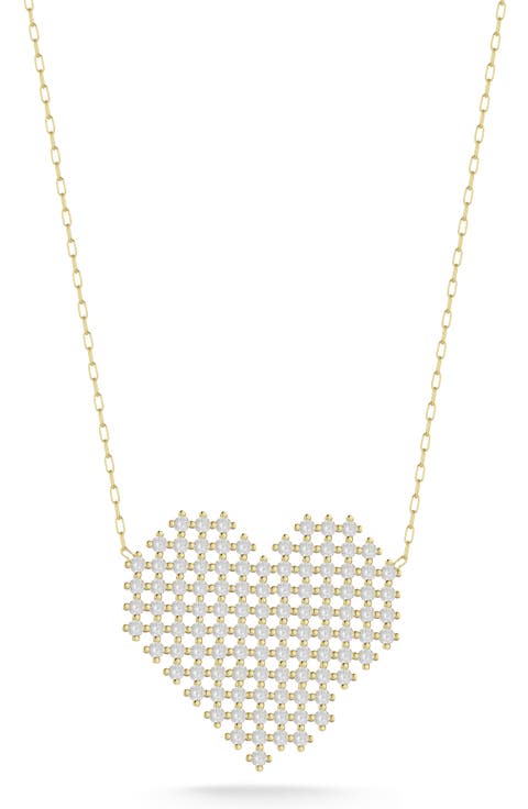 Cubic Zirconia Heart Pendant Necklace