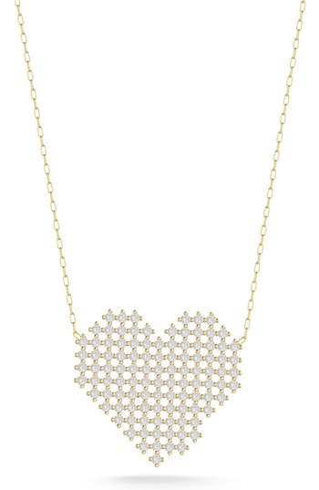 Glaze Jewelry Cubic Zirconia Heart Pendant Necklace In Gold