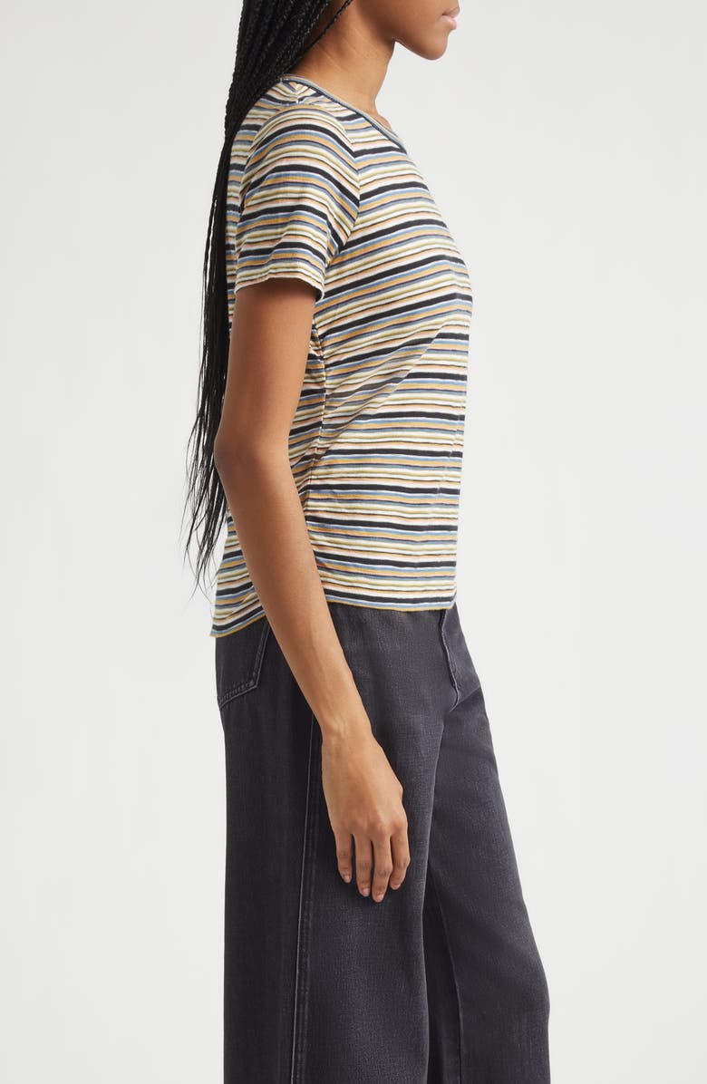 Veronica Beard Bouvet Stripe Cotton T-Shirt, Alternate, color, Variegated Multi Stripe