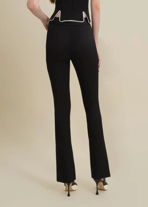 Contessa Mills Helix Slim-fit Mid-rise Stretch Wool Pants In Black