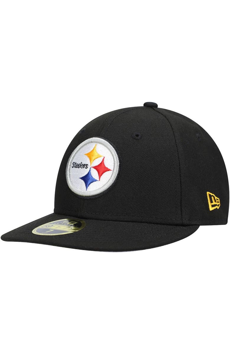 New Era Men's New Era Black Pittsburgh Steelers Omaha Low Profile 59FIFTY Fitted Hat, Main, color, 