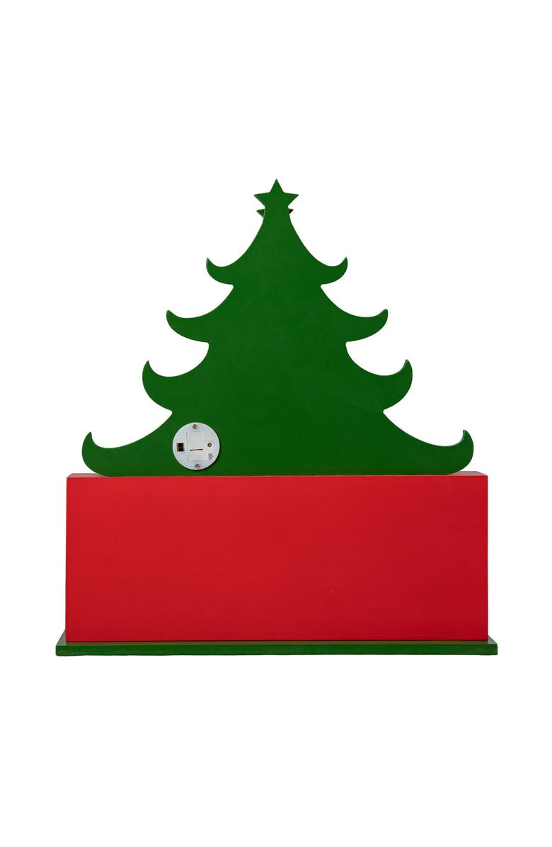 Glitzhome 15"H Lighted Wooden Christmas Tree Advent Countdown Calendar, Alternate, color, 