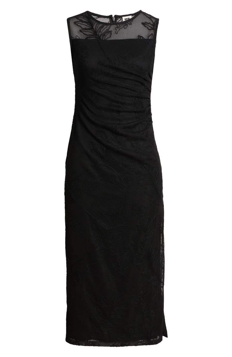 Anne Klein Embroidered Mesh Sleeveless Sheath Dress, Alternate, color,
