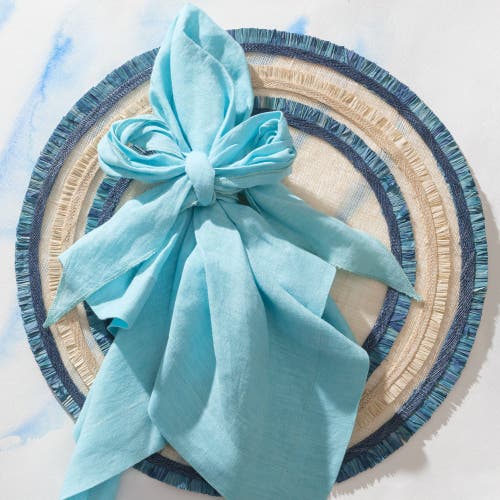 Joanna Buchanan Ruffle Edge 4-piece Straw Placemat Set