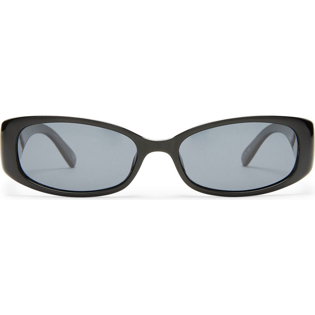 Le Specs Starlight Rectangular Sunglasses In Black/smoke Mono Pol
