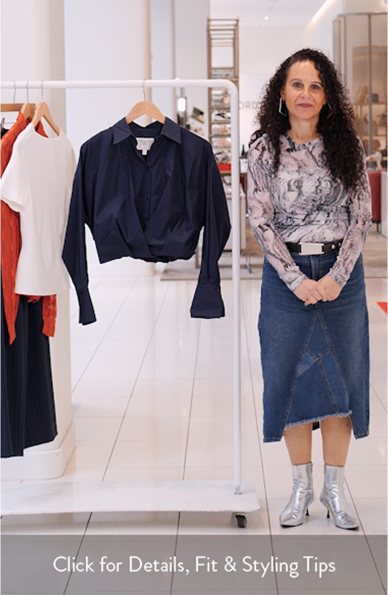 Taken Draped Button-Up Shirt, sales video thumbnail