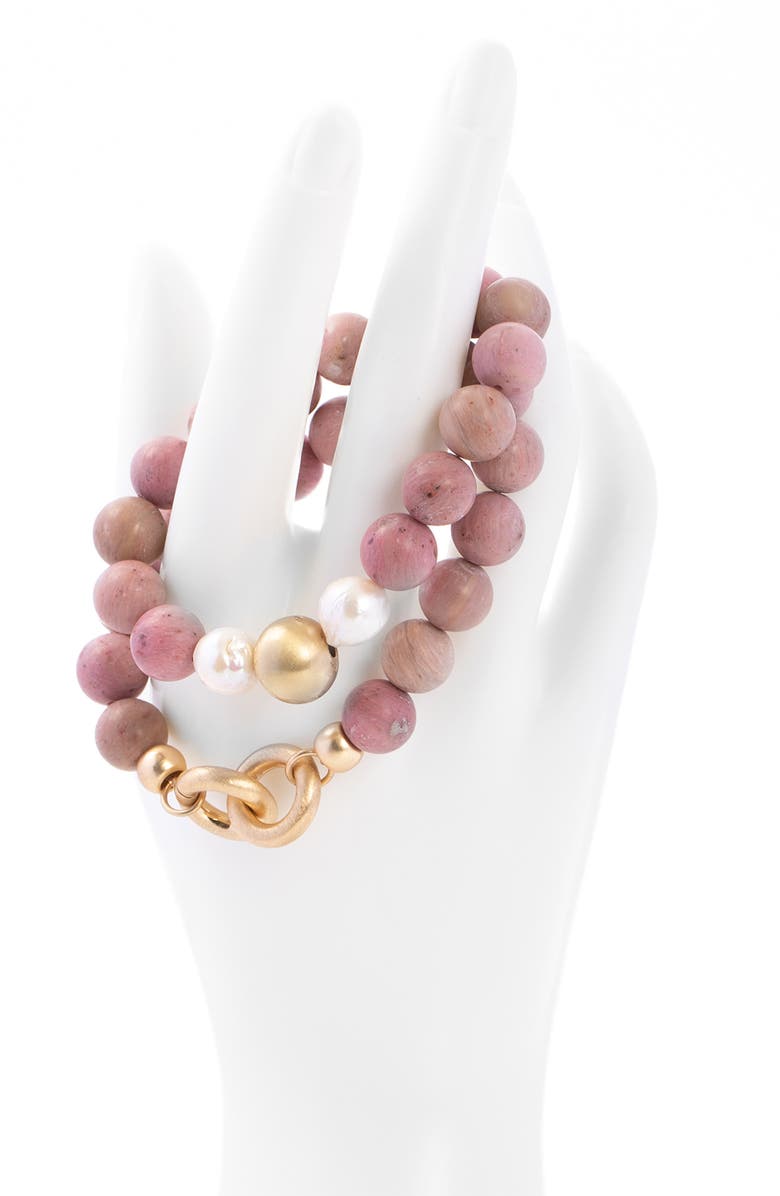 SAACHI Set of 2 Eternity Stretch Bracelets, Alternate, color, Pink