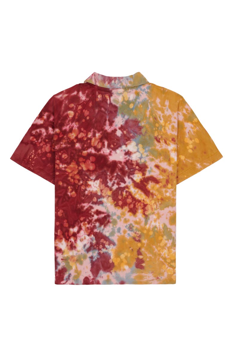 Brain Dead Tie Dye Cotton Pique Polo, Alternate, color, Terracotta