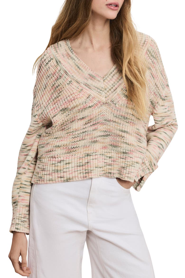 Anola Space Dye Cotton Sweater, Main, color, PETAL MULTI