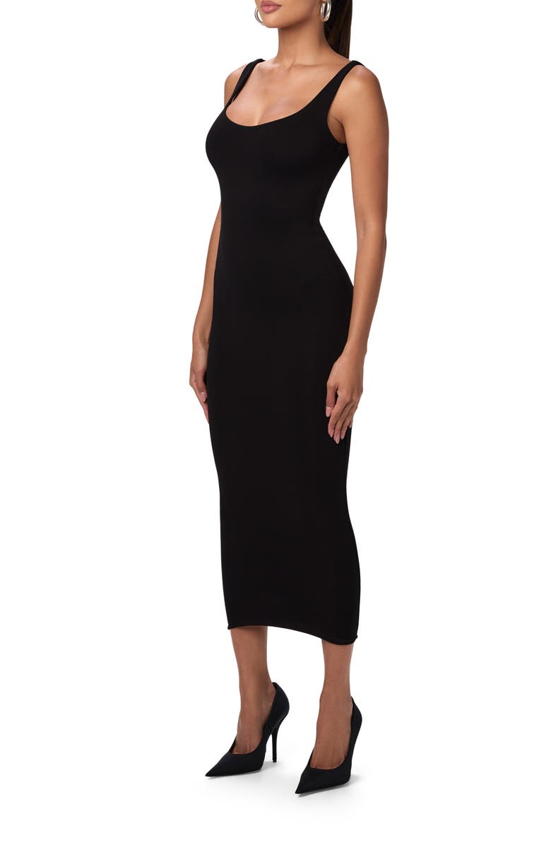 Naked Wardrobe NW Sculpt Tank Midi Dress, Alternate, color, Black