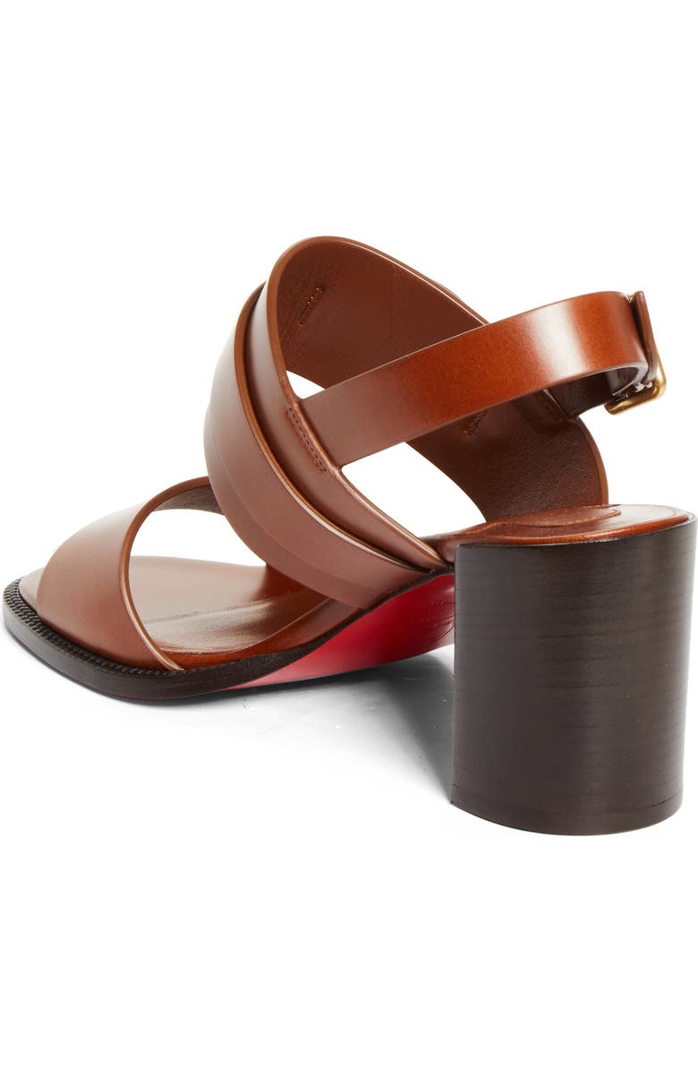 Christian Louboutin In Roma Block Heel Sandal, Alternate, color, Dark Carmine/Brown