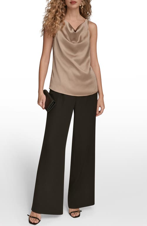 Donna Karan New York Cowl Neck Charmeuse Tank In Neutral