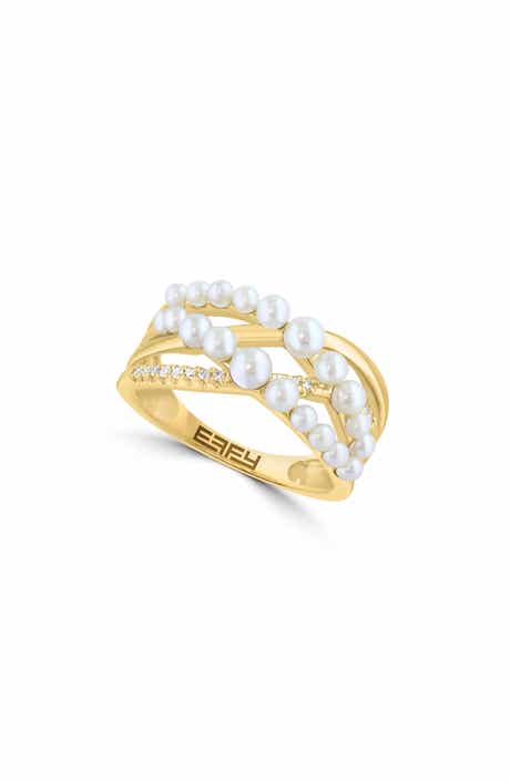 Freshwater Pearl & Diamond Ring