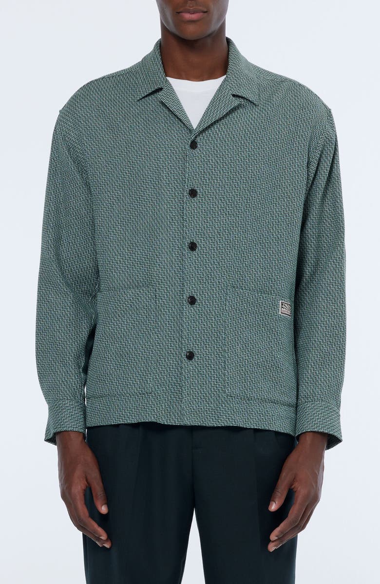 Scotch & Soda Textured Cotton Overshirt, Main, color, Amsterdam Green