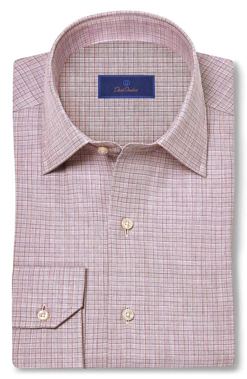 David Donahue Printed Sport Shirt In Pink