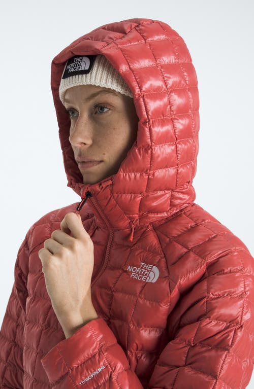 The North Face Thermoball Quilted Hooded Jacket In Red