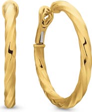 David Yurman Cable Edge™ Hoop Earrings in Recycled 18K Yellow Gold