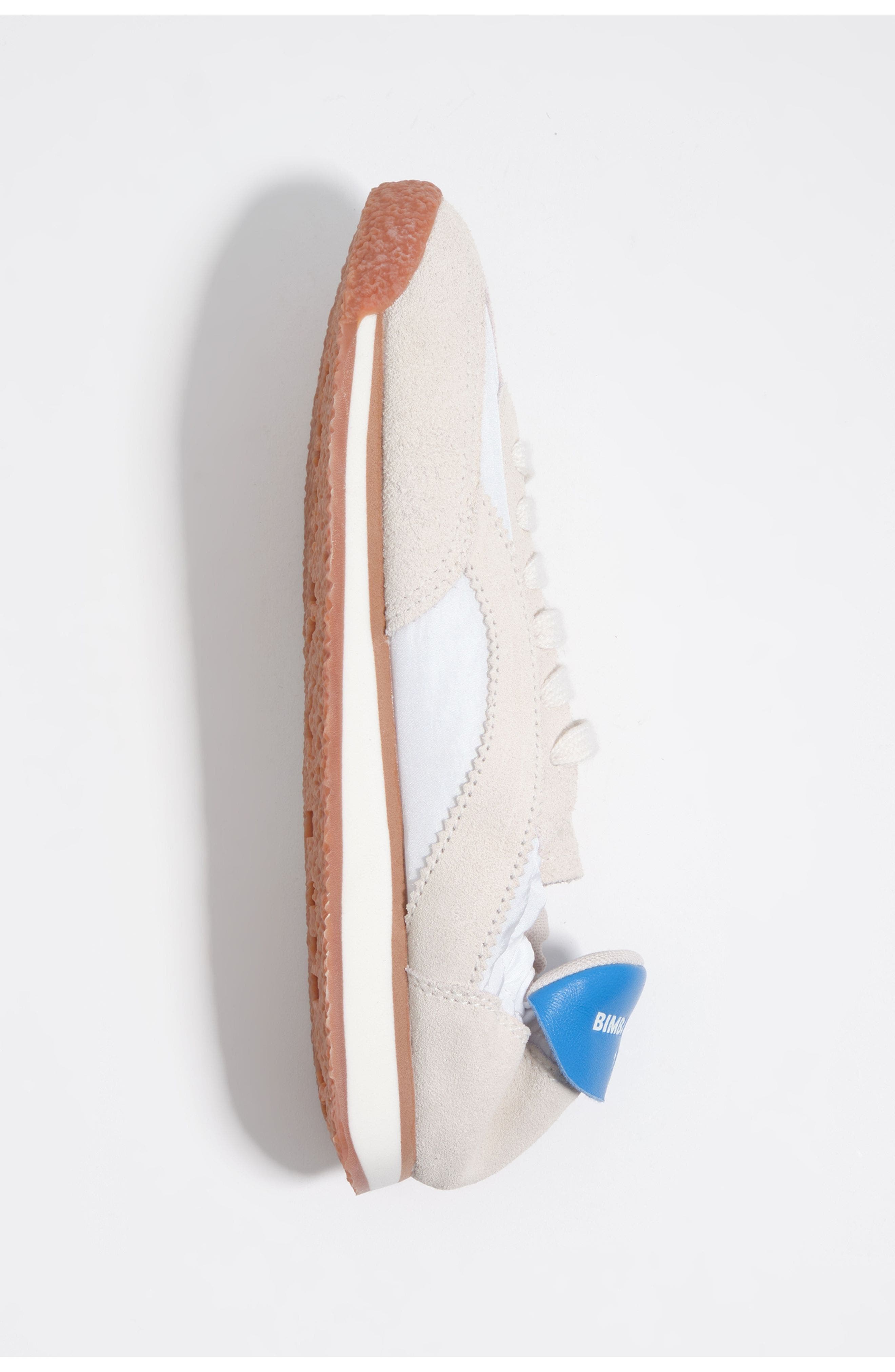 Suede & Nylon Elastic Sneakers, Alternate, color, OFF WHITE