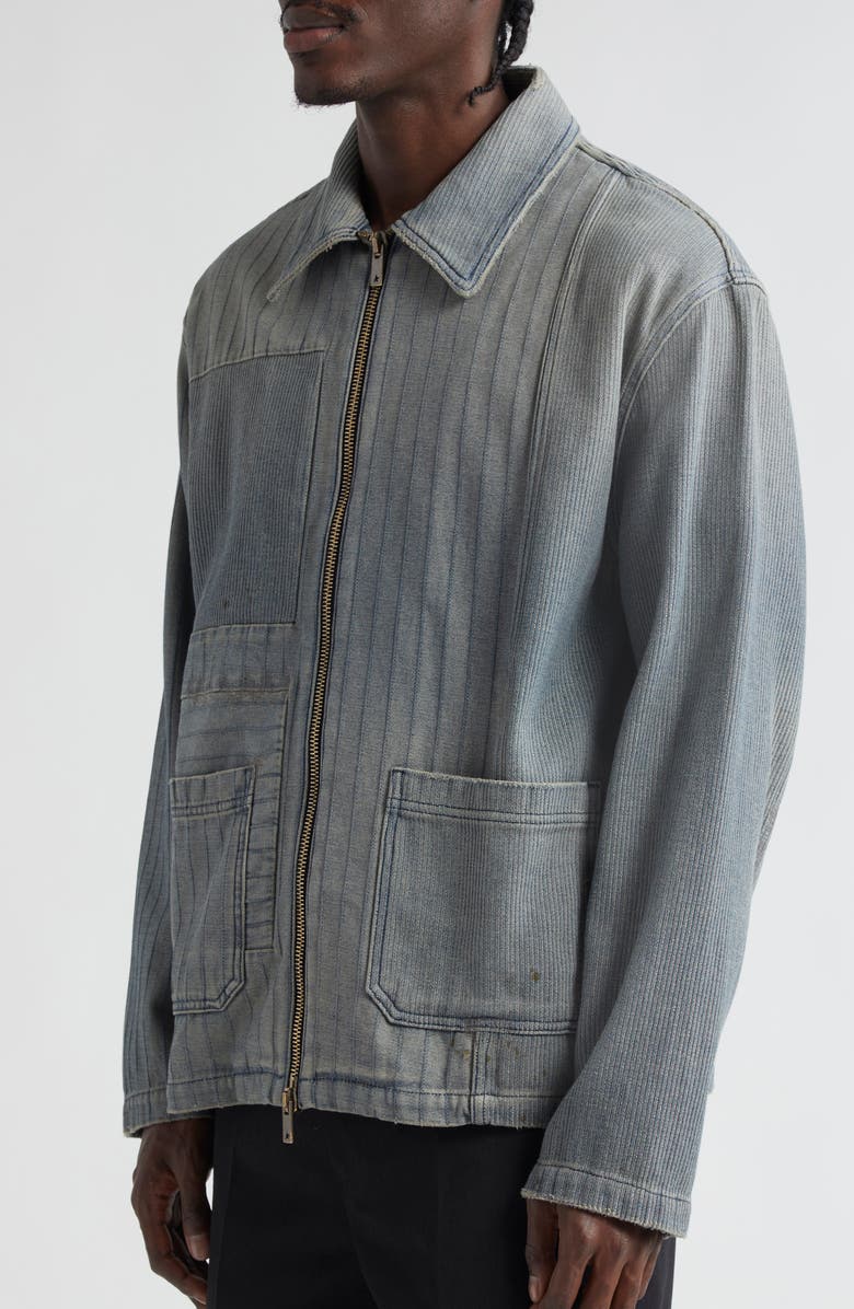 Golden Goose Journey Zip Denim Jacket, Alternate, color, Grey