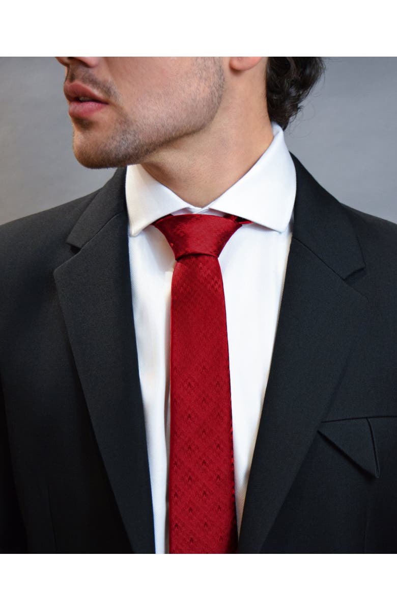 Knottery & Co Houndstooth Mosaic Silk Jacquard Tie, Alternate, color, Red