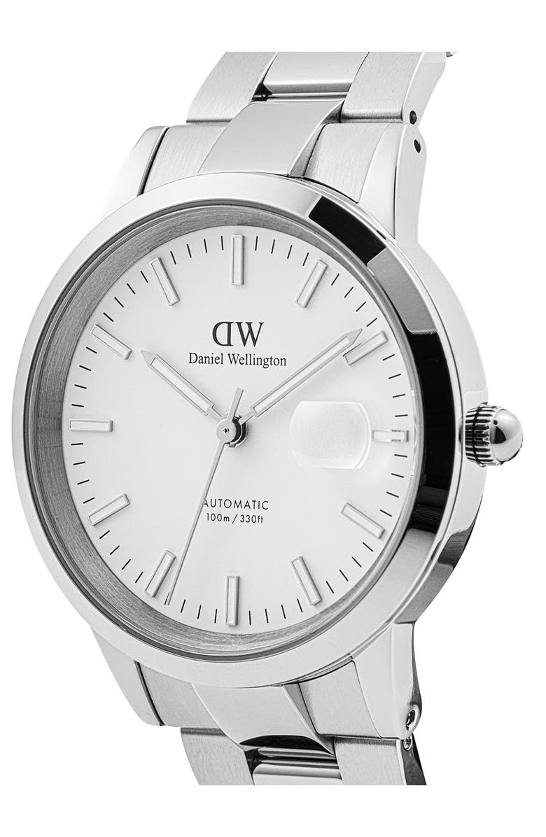 Daniel Wellington Iconic Link Automic Bracelet Watch, 40mm, Alternate, color, Silver