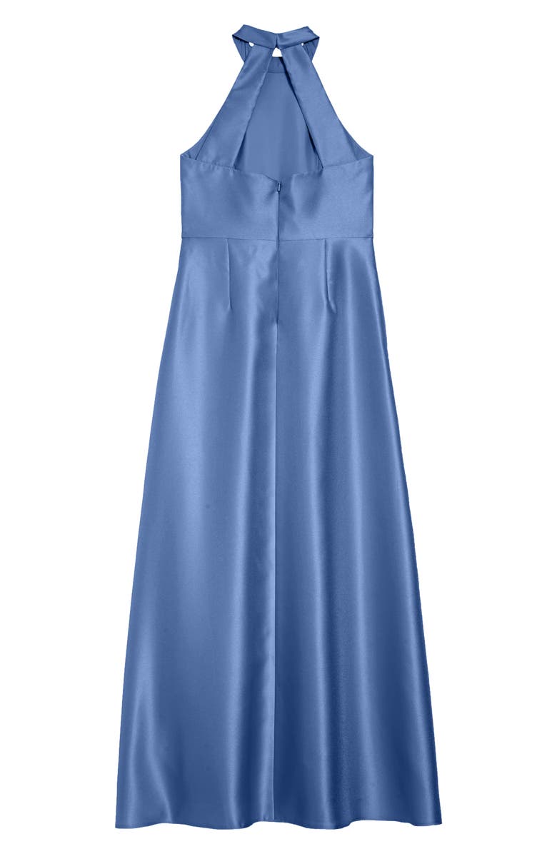 Dessy Collection High Neck Junior Bridesmaid Dress, Alternate, color, 
