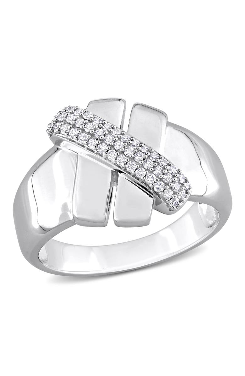 Julianna B. 1/4 CTW Diamond Crossover Design Ring 14k, Main, color, White Gold/Diamond