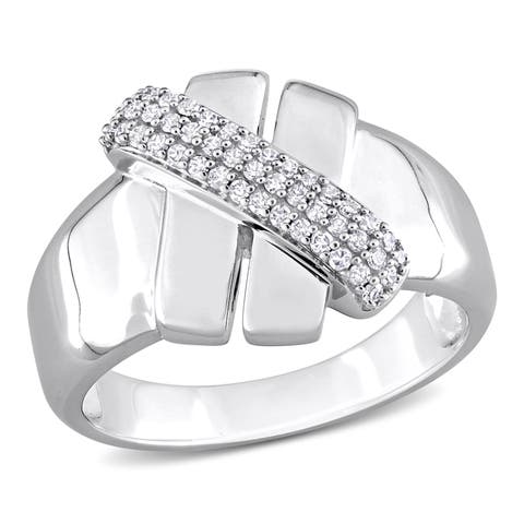 1/4 CTW Diamond Crossover Design Ring 14k