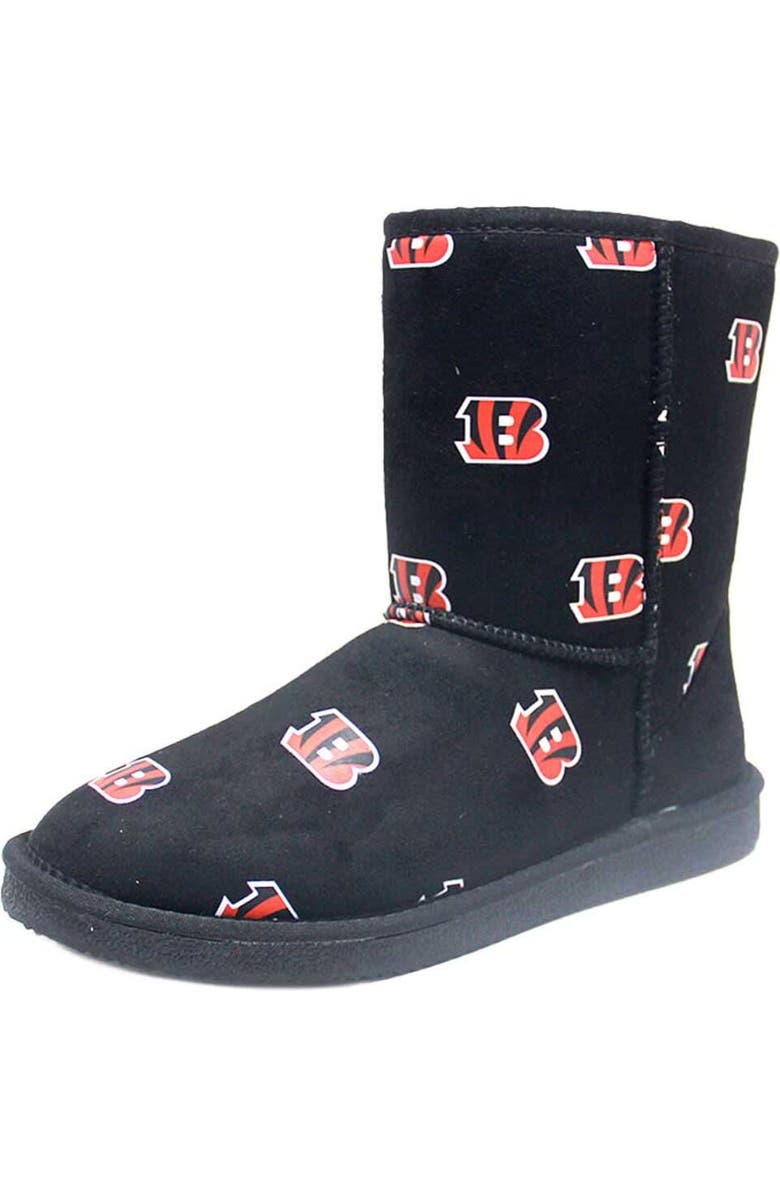 CUCE Women's Cuce Black Cincinnati Bengals Allover Logo Boots, Alternate, color,